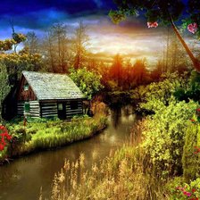 Схема вышивки «домик»