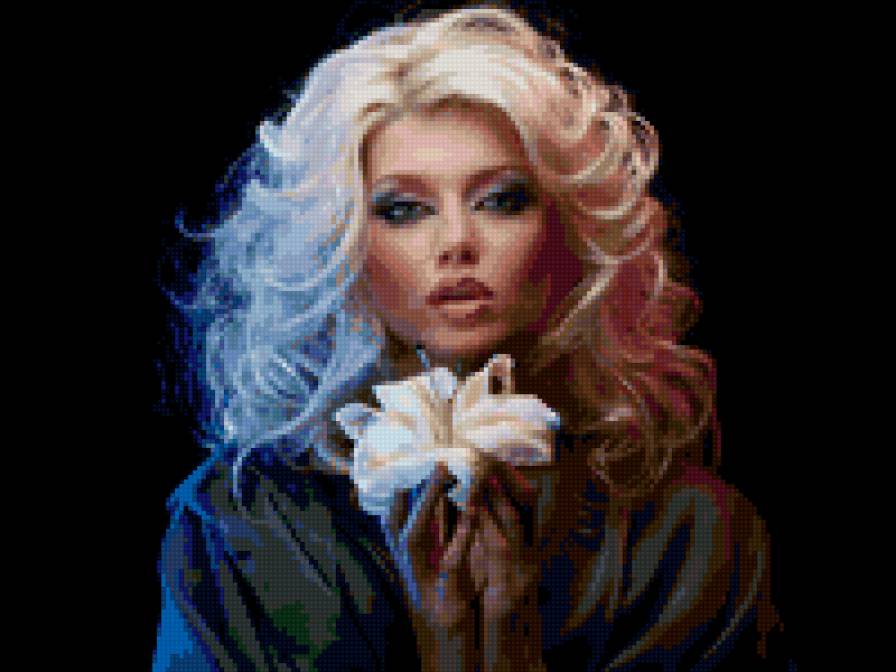 девушка с цветком - люди, девушка, цветы - предпросмотр