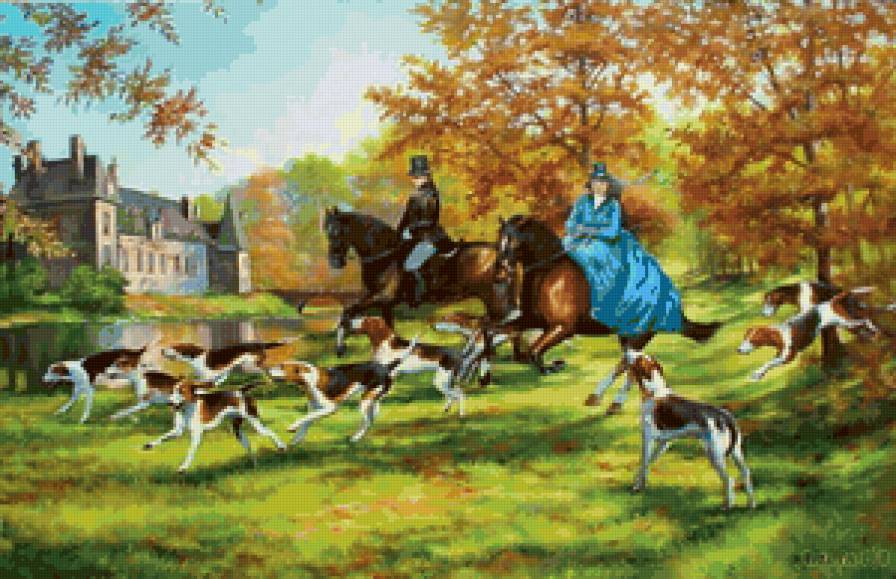 осенняя прогулка - картина - предпросмотр