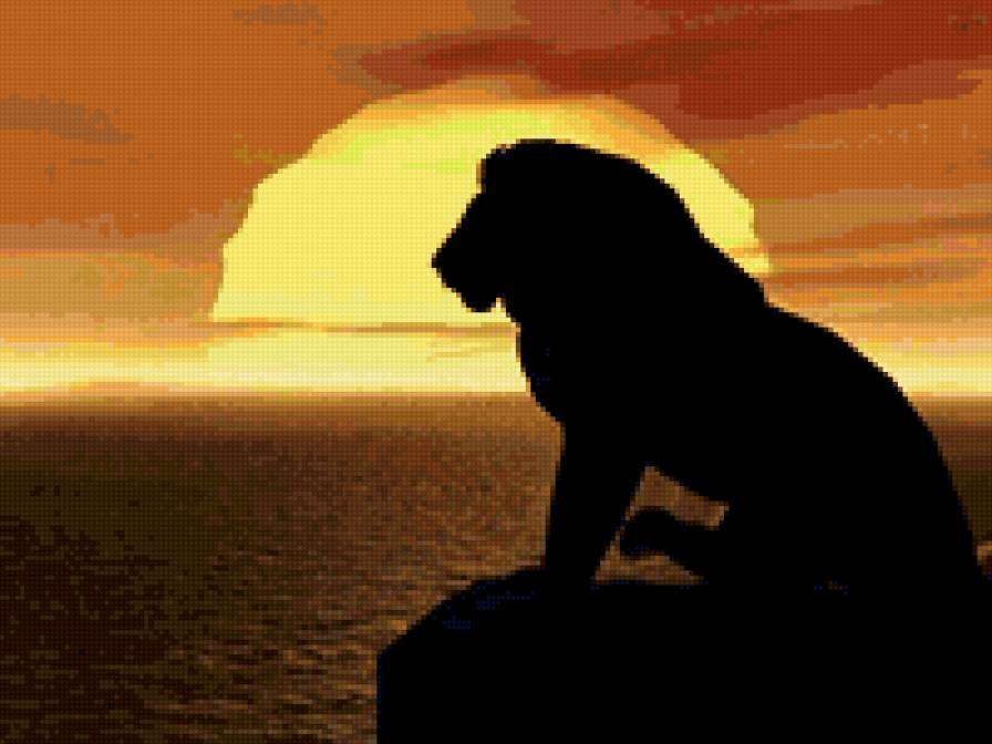 лев - природа, животные, закат - предпросмотр