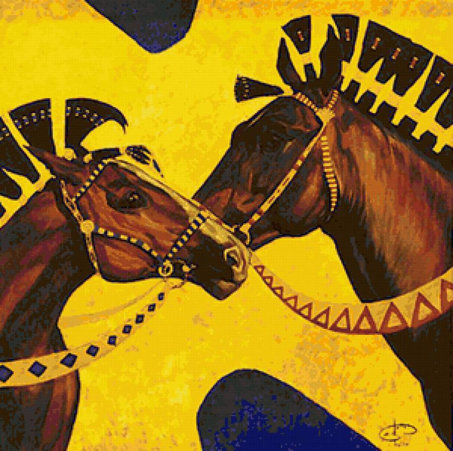 №69131 - лошадь, конь, пара, животые - предпросмотр