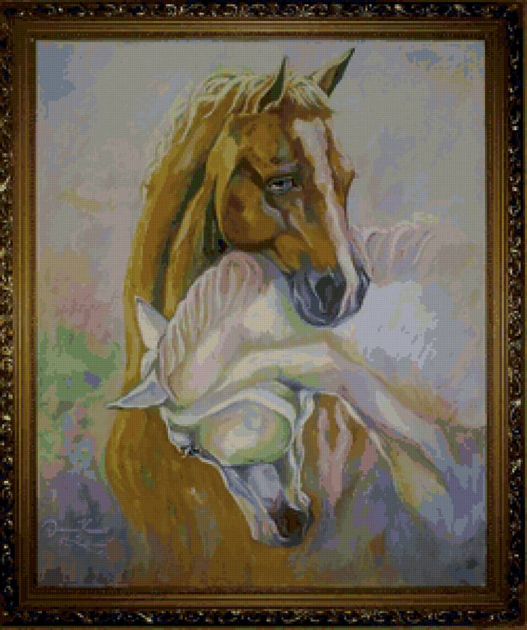 №69134 - картина, конь, пара, лошадь, животные - предпросмотр