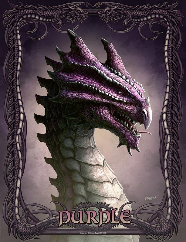 Пурпурный Дракон - легенда, картина, животные, миф, живопись, фэнтези, драконы - оригинал