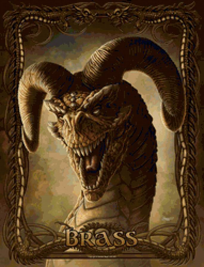 Дракон Брасс - драконы, легенда, фэнтези, живопись, картина, миф, животные - предпросмотр