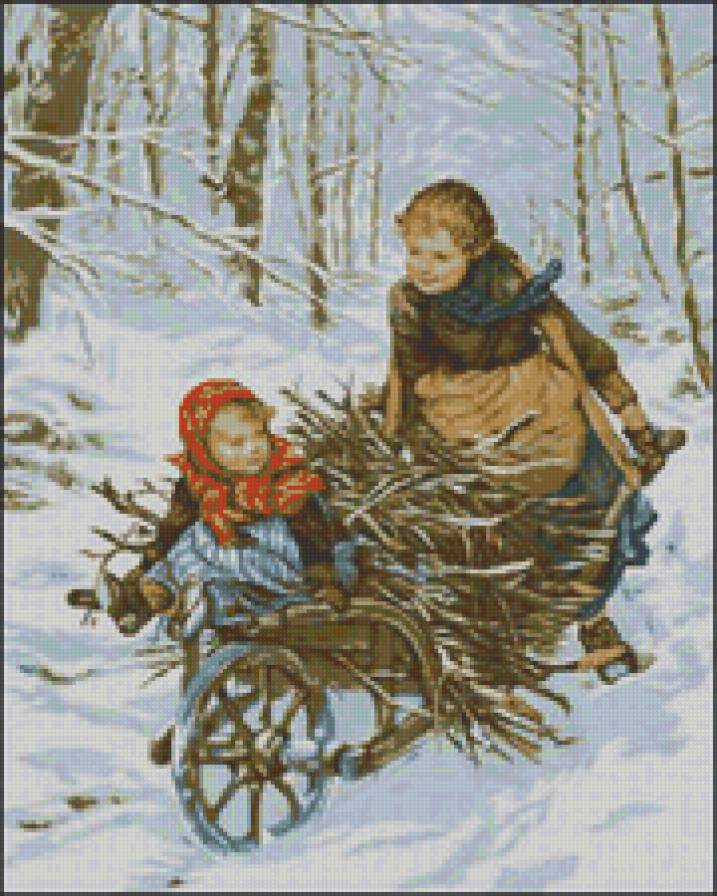 зима - лес, природа, дети, зима - предпросмотр