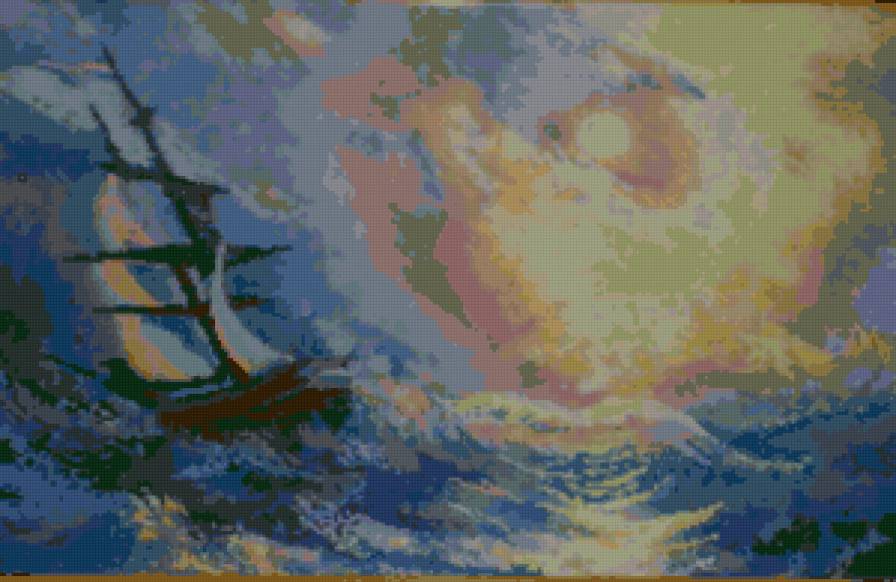 шторм - корабль, море - предпросмотр