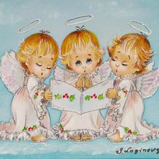 Оригинал схемы вышивки «Ангелочки поют» (№69453)