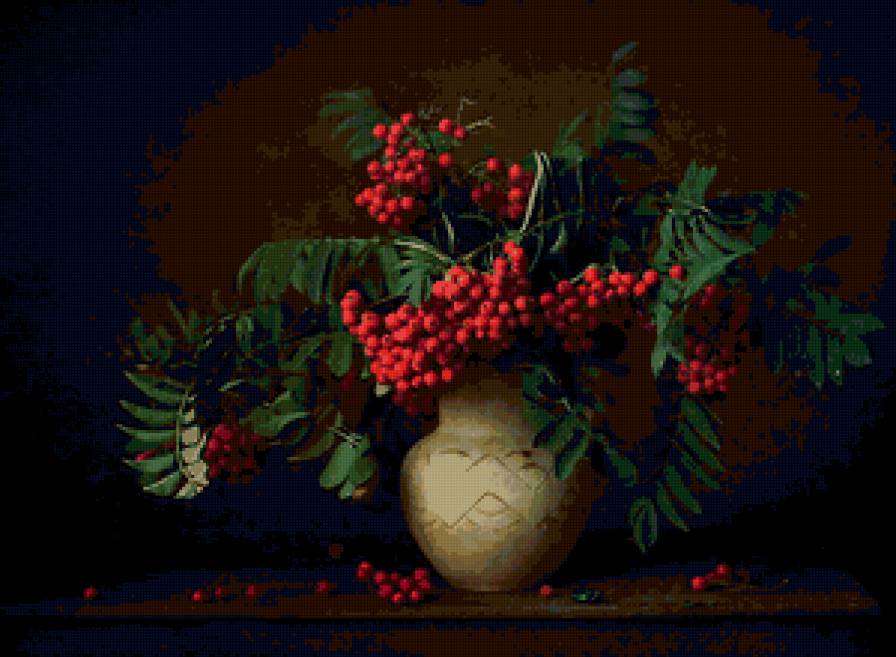 Рябина - натюрморт, ваза, букет, катрина - предпросмотр