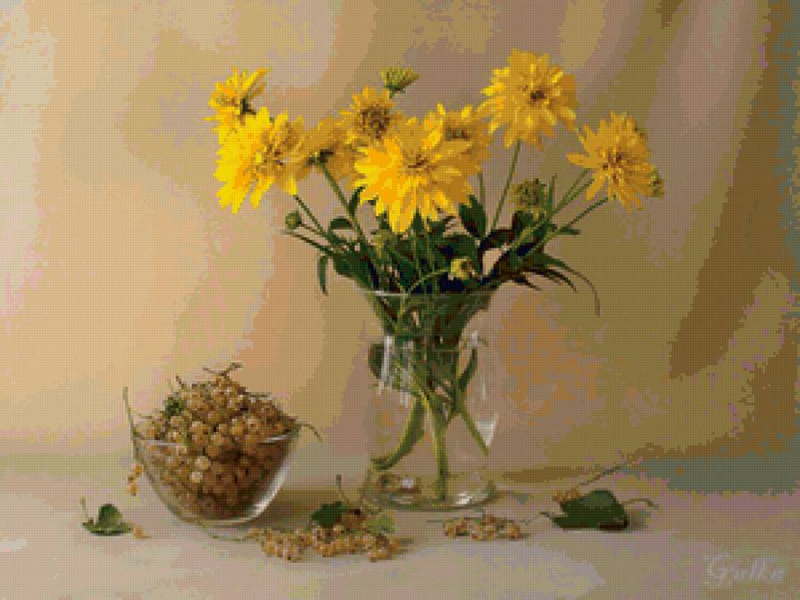 Золотые шары - натюрморт, букет, цветы - предпросмотр