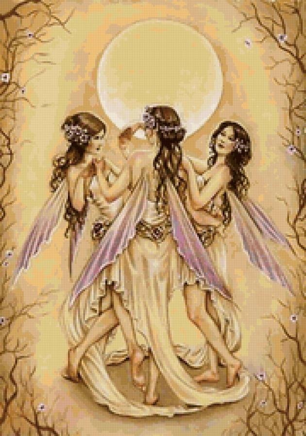 Три нимфы - нимфа, танец, фэнтези, фея, мифология, красота - предпросмотр