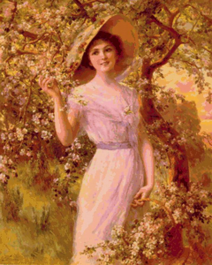 вернон - девушка, вишневый сад, шляпа - предпросмотр