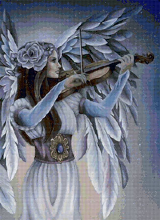 Скрипачка - девушка, зима, скрипка, снег, музыка, искусство - предпросмотр