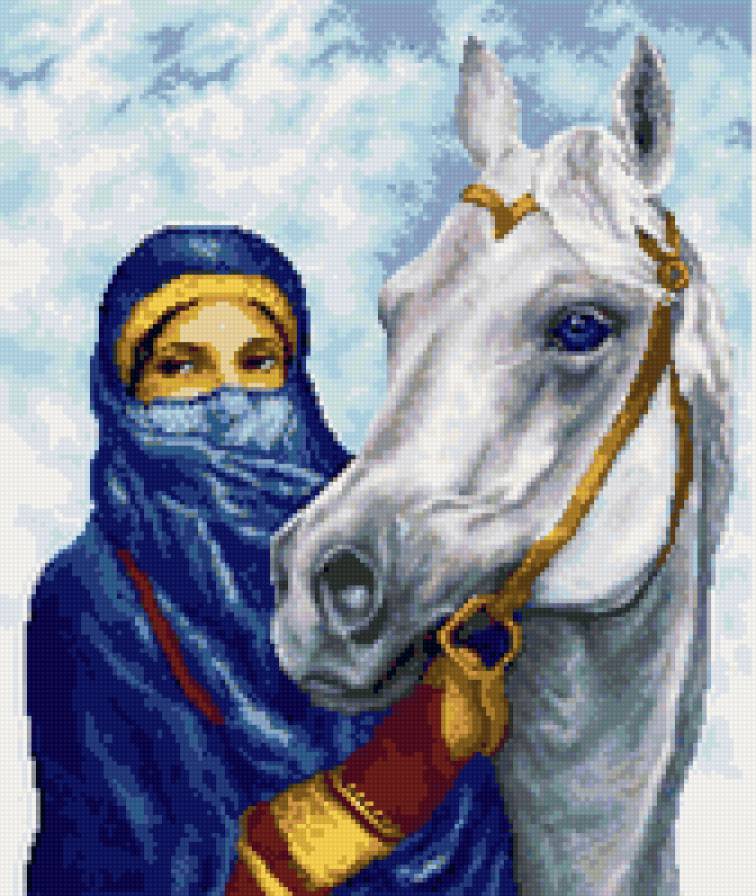 чарующий Восток - восток, лошадь, женщина, девушка - предпросмотр