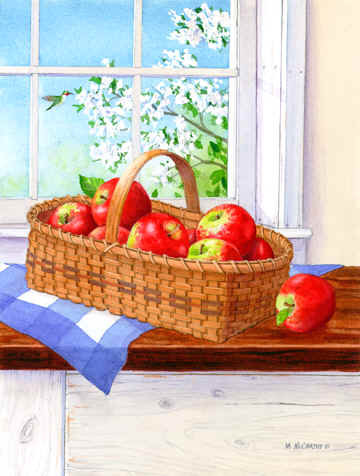 яблоки - окно, яблоки - оригинал