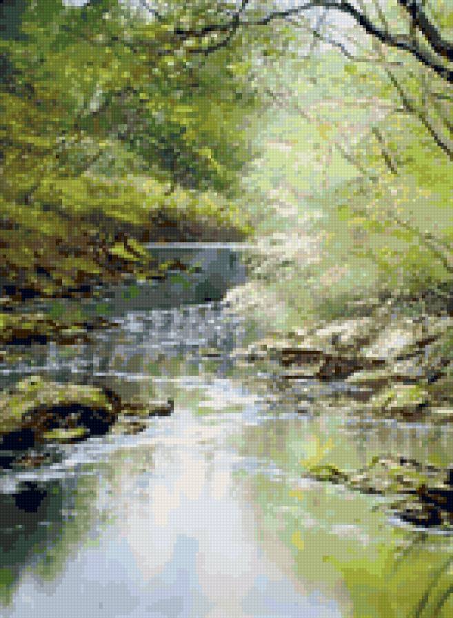 речушка - пейзаж, река, природа, лес - предпросмотр