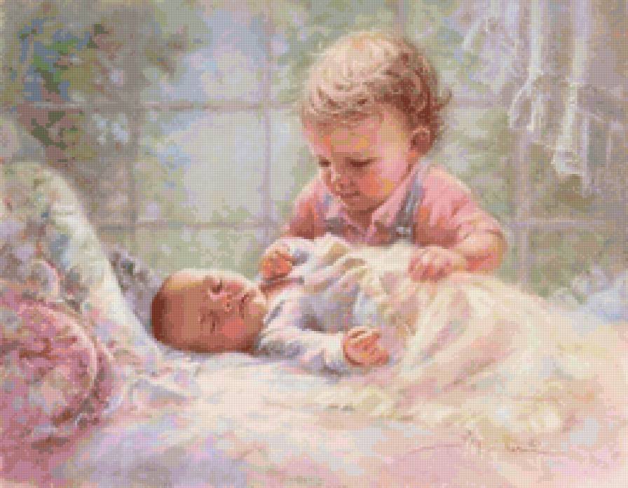 Семья - младенец, брат, сестра, ребенок - предпросмотр