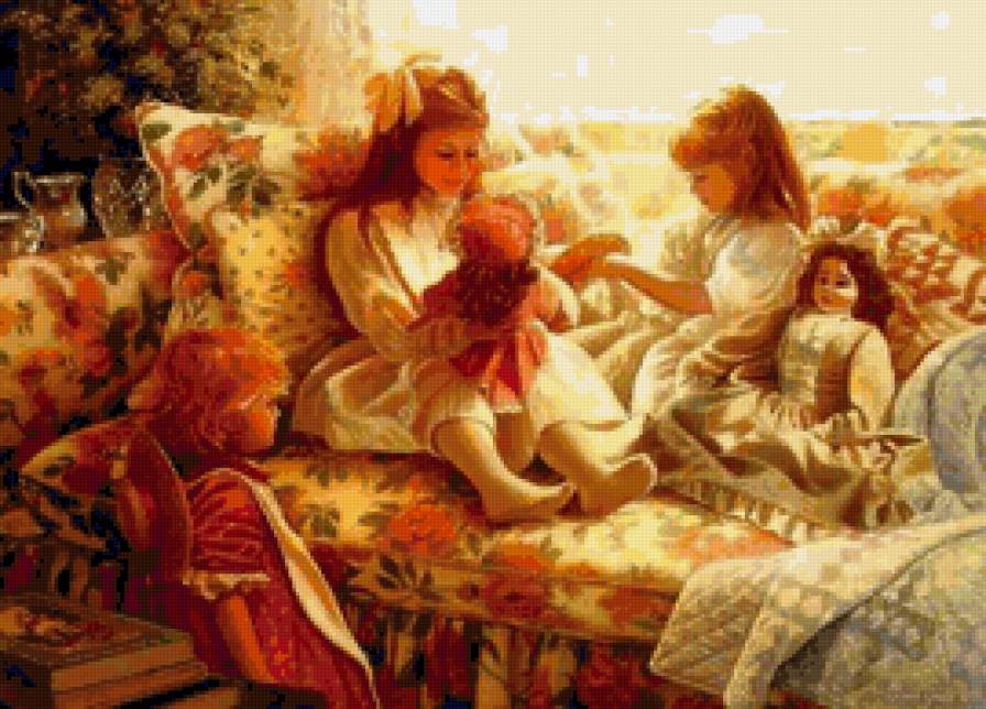 Игра в куклы - ребенок, девочка, игрушки, дети - предпросмотр