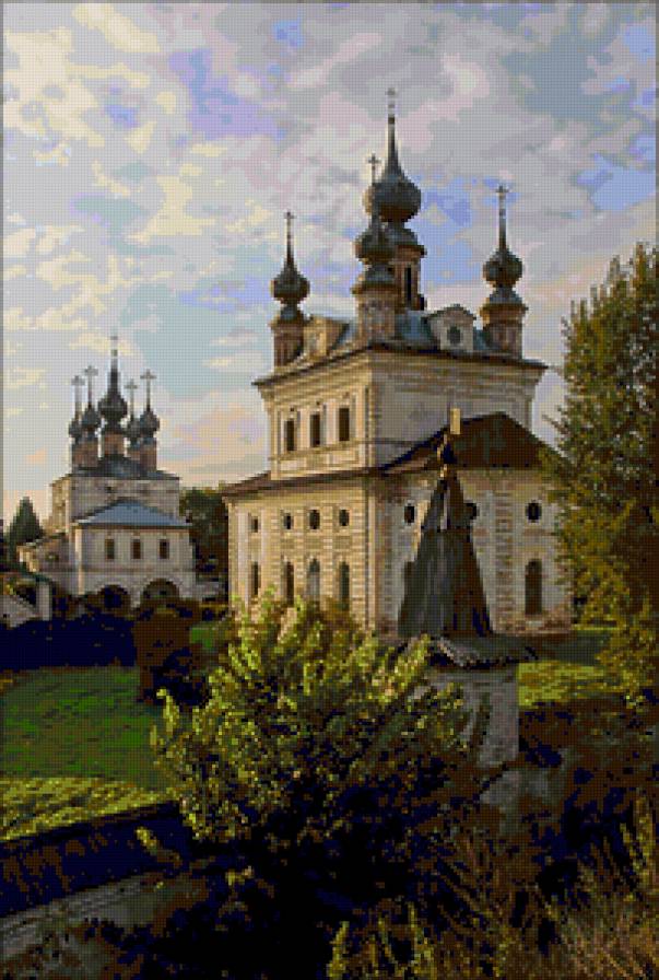 монастырь - монастырь, храм, картина, пейзаж, церковь - предпросмотр