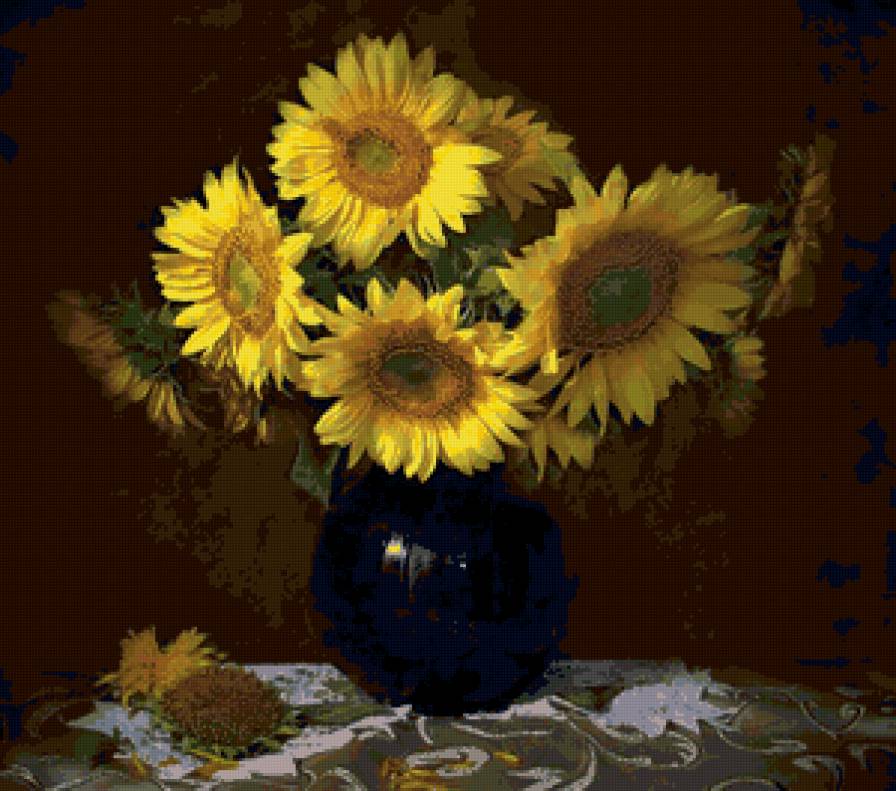 подсолнухи - подсолнухи, цветы, букет, натюрморт - предпросмотр