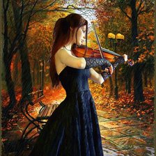 девушка и скрипка