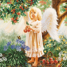 Схема вышивки «Ангелок под яблоней»