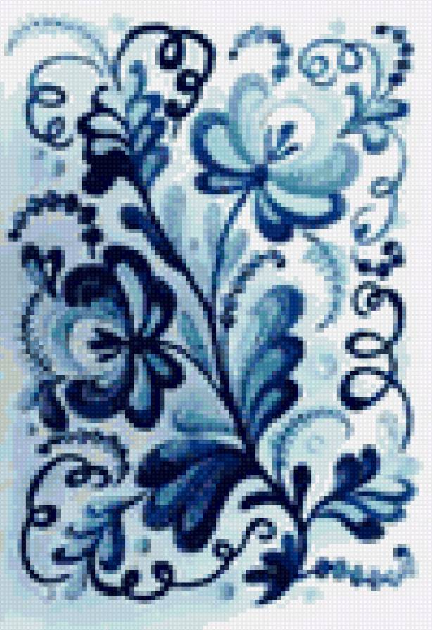 N2 - гжель, цветы - предпросмотр