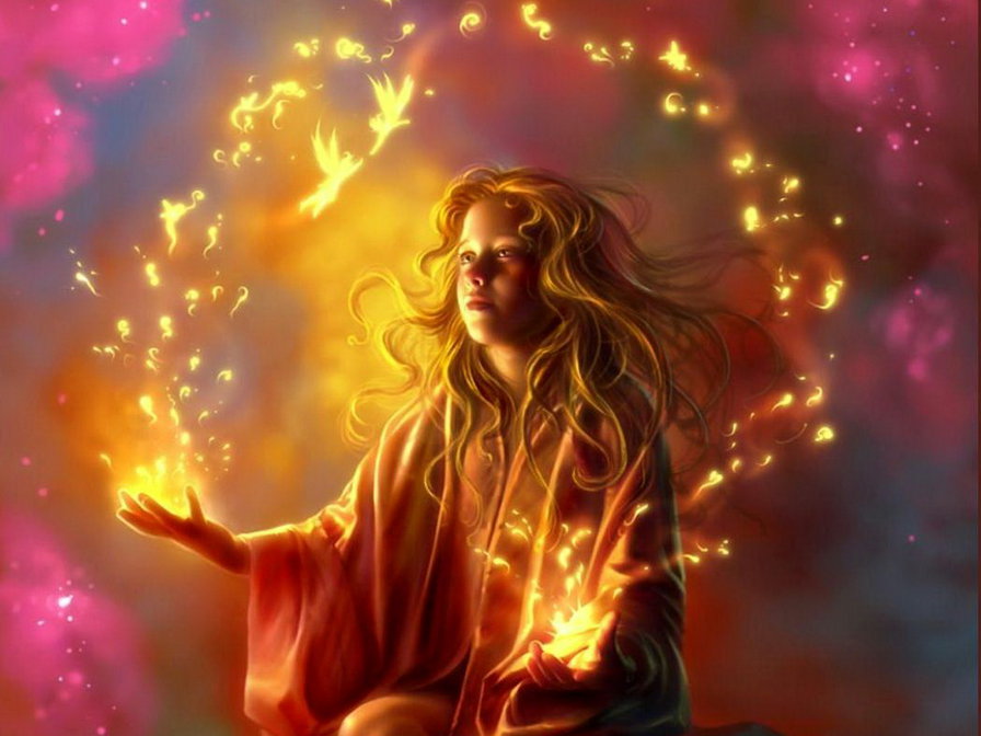 власть огня - фентази, девочка, огонь, волшебство - оригинал