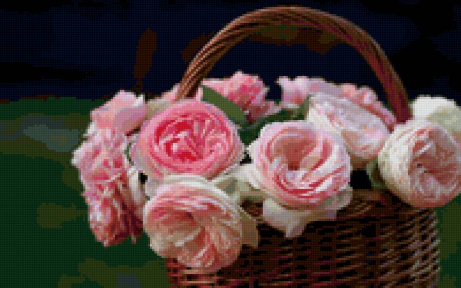 корзина роз - розы, цветы - предпросмотр