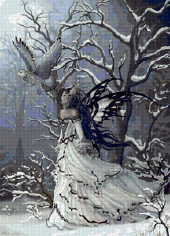 Королева сов - птица., девушка, фэнтези, сова - предпросмотр