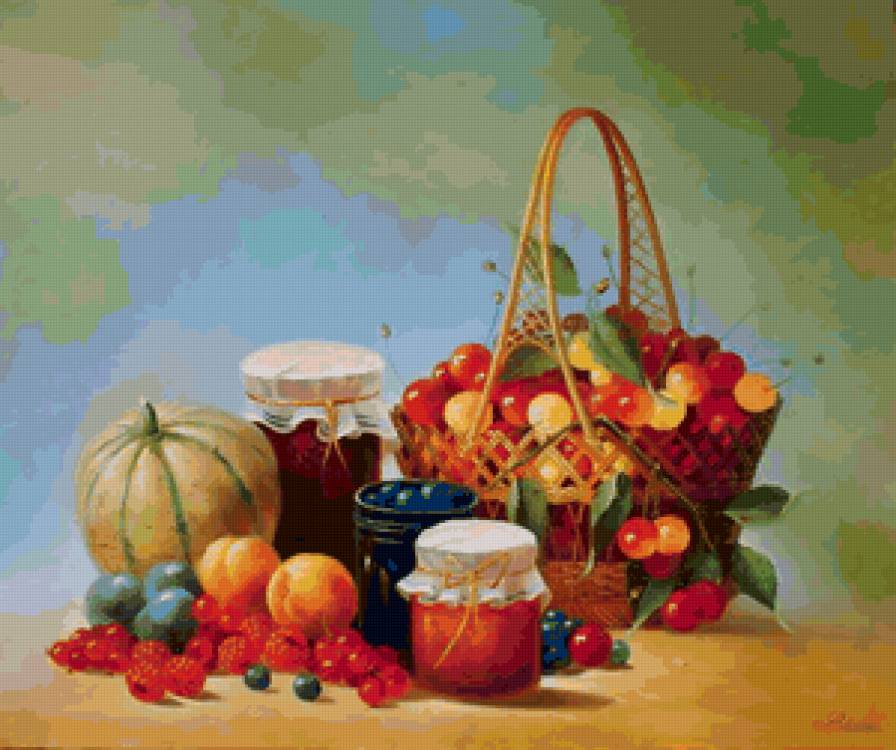 №72235 - корзина, ягоды, фрукты, натюрморт - предпросмотр