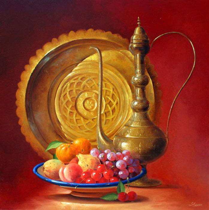 №72239 - фрукты, натюрморт, кувшин, ягоды - оригинал