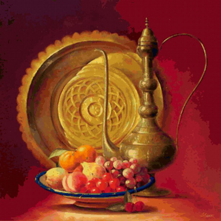 №72239 - фрукты, натюрморт, ягоды, кувшин - предпросмотр