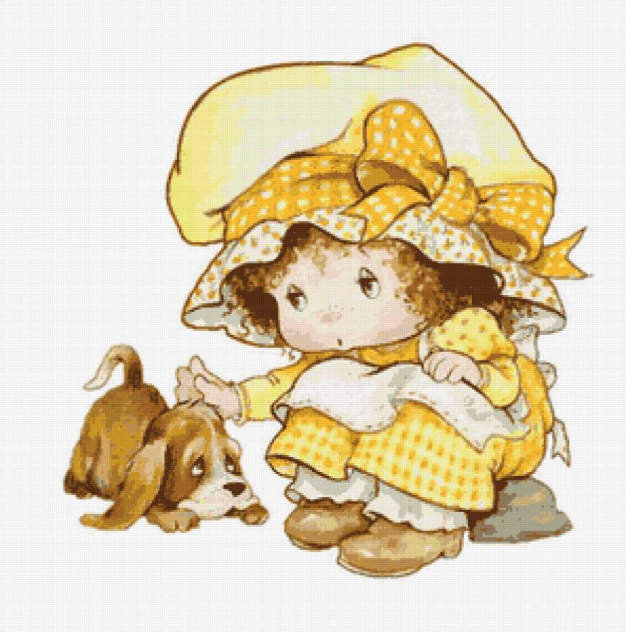 №72249 - детям, щенок, подушка, собака, дети, девочка, в детскую - предпросмотр