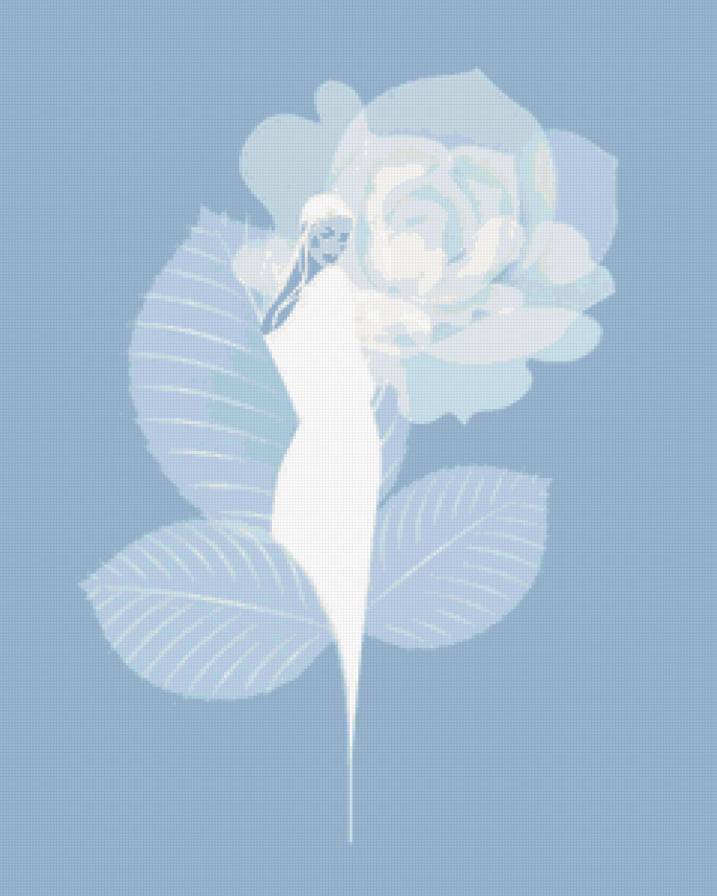 нежность - картина, розы, образ, девушка, цветы - предпросмотр