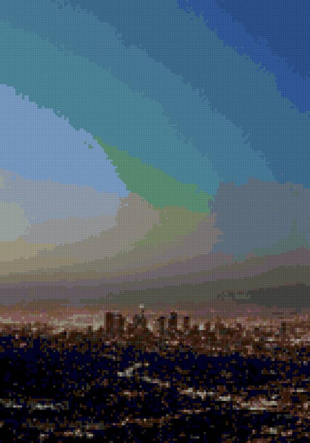 Городской пейзаж - город, стиль, мегаполис, красиво, небо - предпросмотр