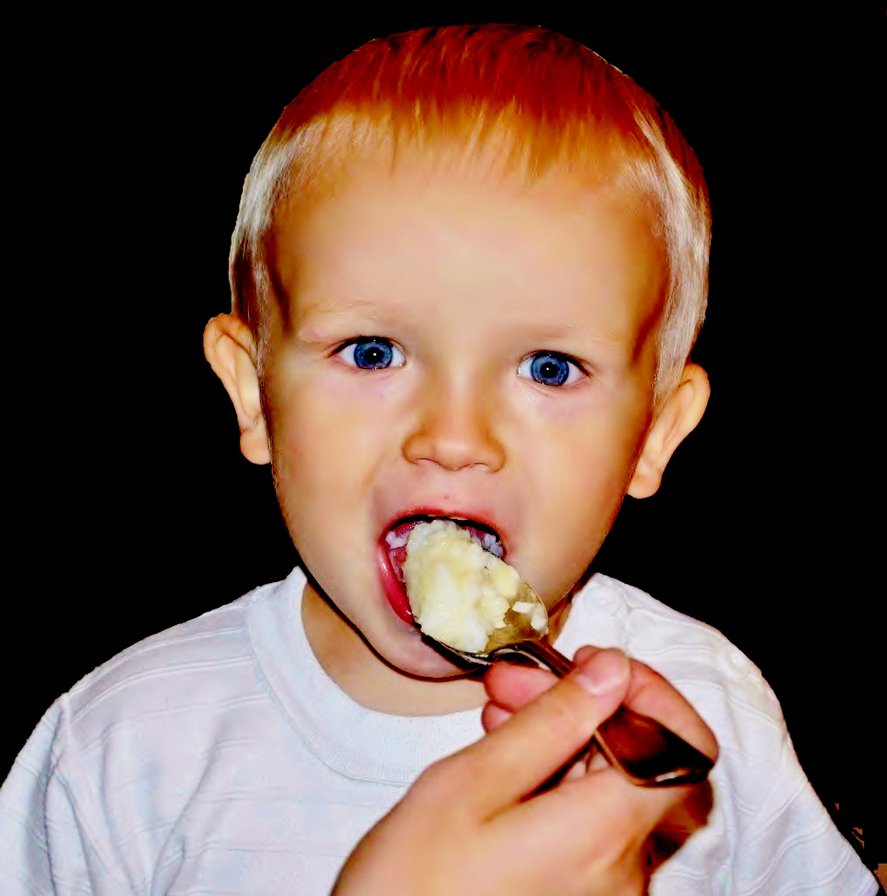 Мальчик и каша - дети - оригинал