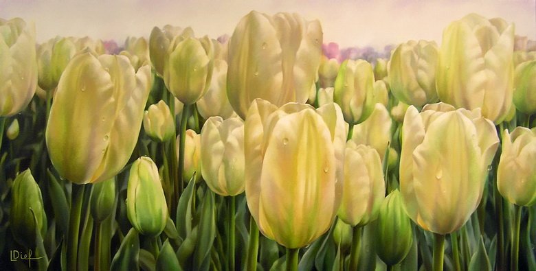 тюльпаны - живопись, цветы, тюльпаны - оригинал