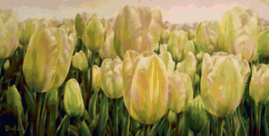 тюльпаны - тюльпаны, цветы, живопись - предпросмотр