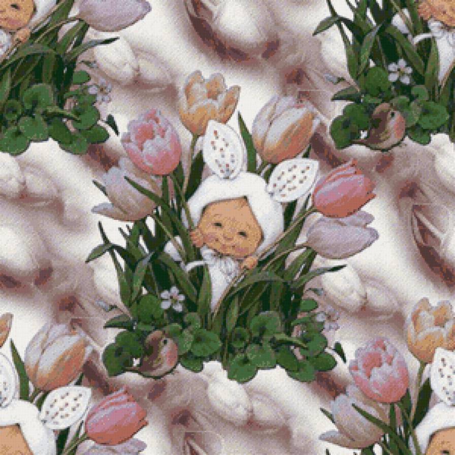 подушка"Заинька" - тюльпаны, цветы, в детскую, детям, малыш, подушка, дети, подушки - предпросмотр