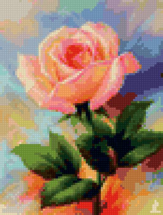 Красочная роза - цветы, краски, роза - предпросмотр