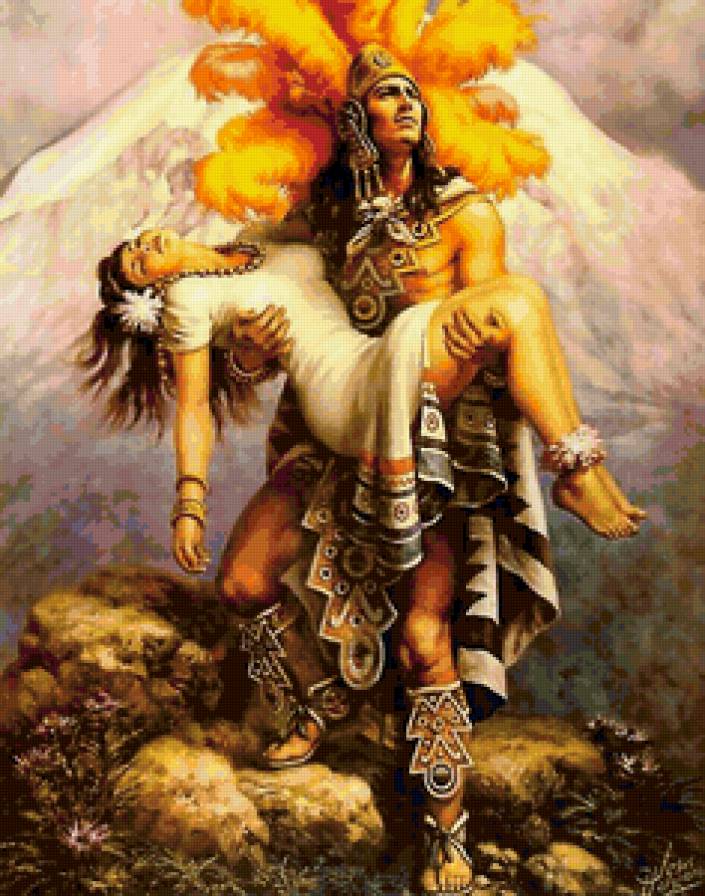 Художник Jesus Helguera - мужчина, двое, сюжет, девушка, любовь, этно - предпросмотр