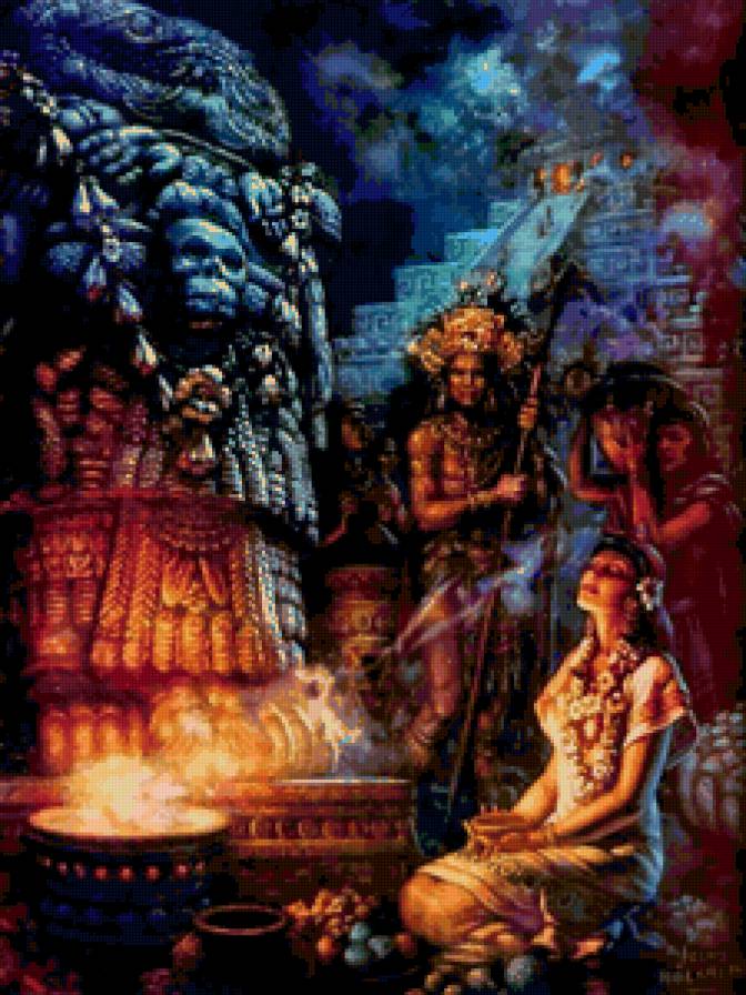 Художник Jesus Helguera - девушка, фэнтези, сюжет, этно - предпросмотр