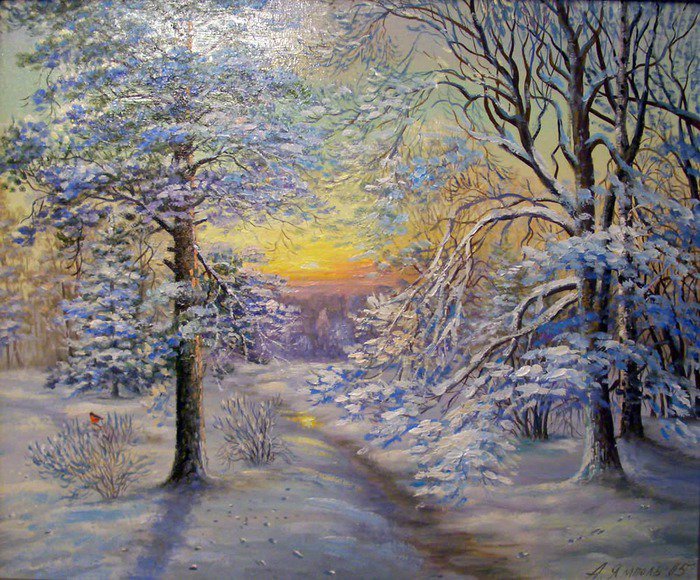 пейзаж - природа, пейзаж, лес, зима - оригинал