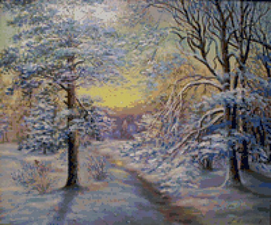 пейзаж - лес, природа, пейзаж, зима - предпросмотр