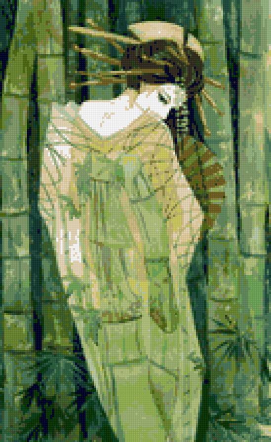 #3 - бамбук, япония, девушка, гейко - предпросмотр