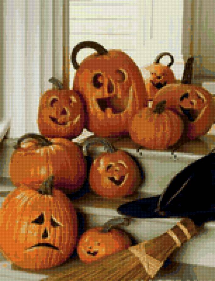 тыквы на пороге - предпросмотр