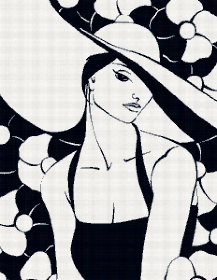 леди Совершенство - женский образ, монохром - предпросмотр