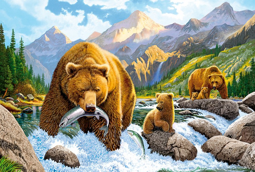 Медведи - хищник, животные, мама, медведь, медвежонок - оригинал