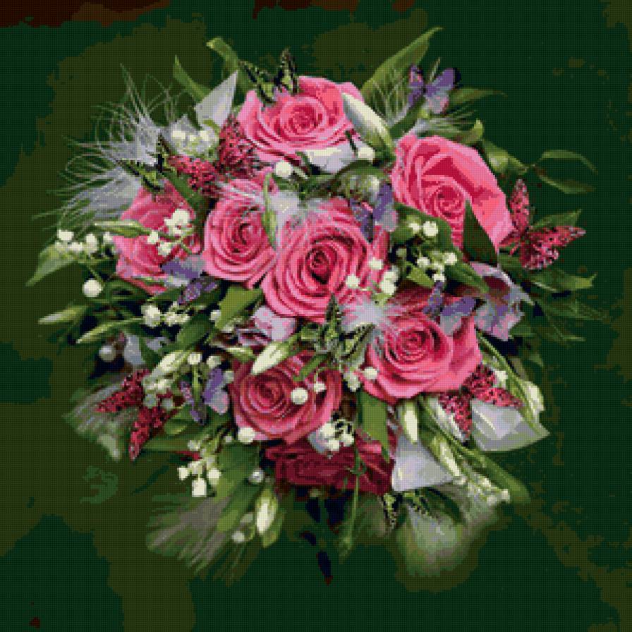 №73616 - подушка, цветы, букет, розы, подушки - предпросмотр