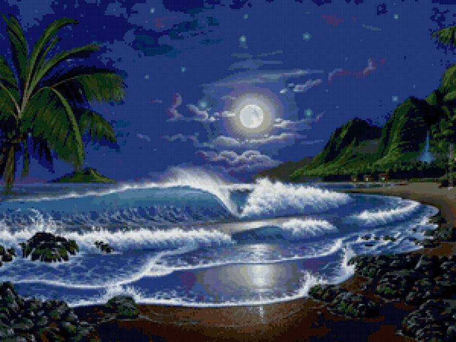 пейзаж - природа, остров, море, океан, картина - предпросмотр